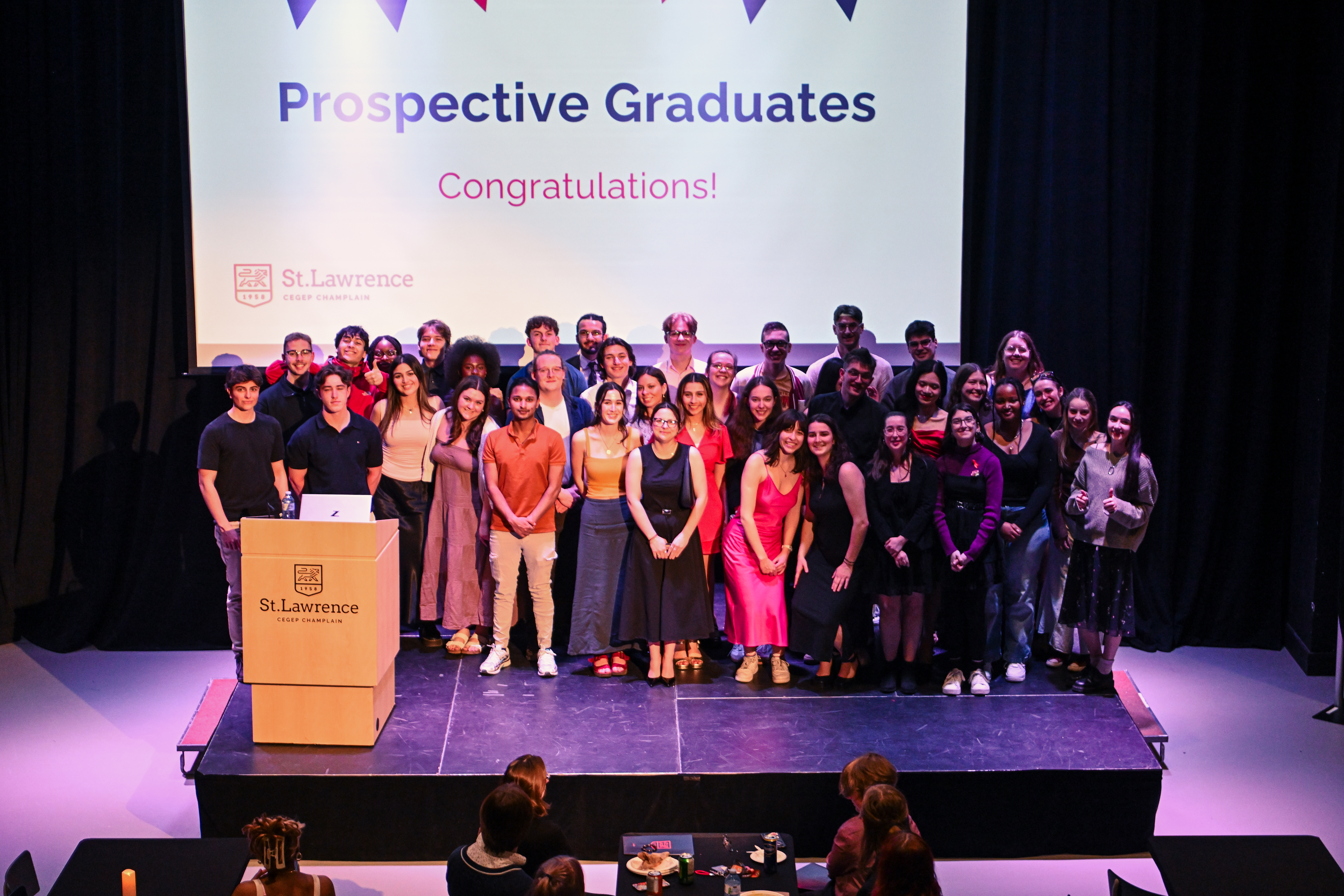 Prospective graduates who took part in student clubs and groups celebrate a successful end to their cégep career