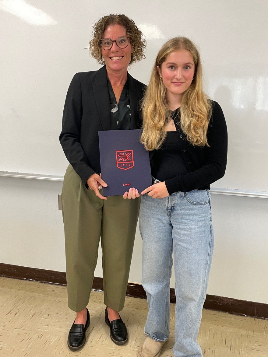 Béatrice Joubert receives PW Sims Entrance Award for Academic Excellence